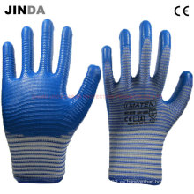 Nitrilo revestido Zebra-Stripe Shell trabajo guantes (U206)
